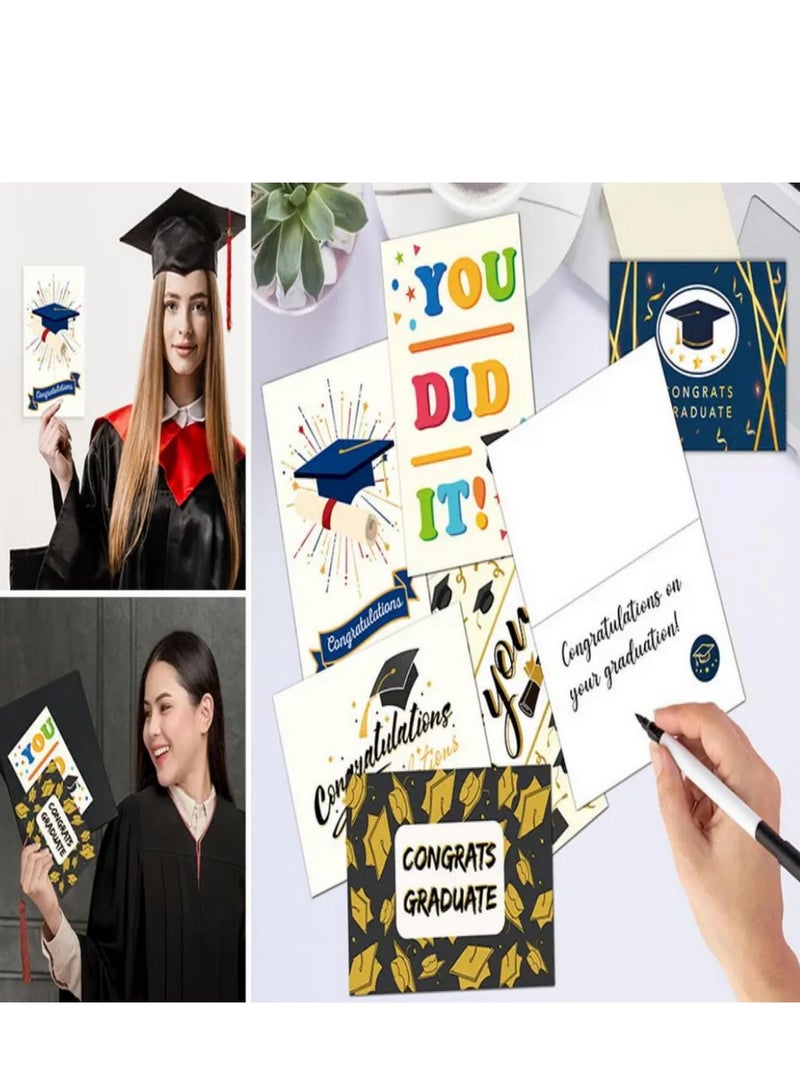مات مرة أخرى بطاقة التخرج فلاش قبعة التخرج بطاقات المعايدة حفلة التخرج في المدرسة الثانوية مجموعة من 12 بطاقة - Image 4