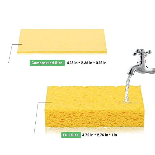 Temede Cellulose Sponges,Heavy Duty Scrub Sponges,Non-Scratch Kitchen Sponges for Dish,Colorful Compressed Dish Scrubber Sponge for Household,Cookware,Bathroom,6pcs - Image 2