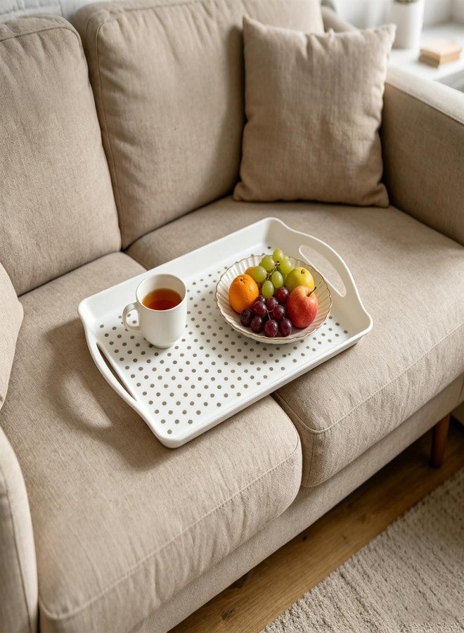 HOIGON 4 Pack 16.5 x 11.4 x 1.6 Inch Anti-Slip Food Serving Tray with Handles, Rectangular Plastic Serving Trays Cafeteria Dinner Trays for Eating On Couch, Bed - Image 5