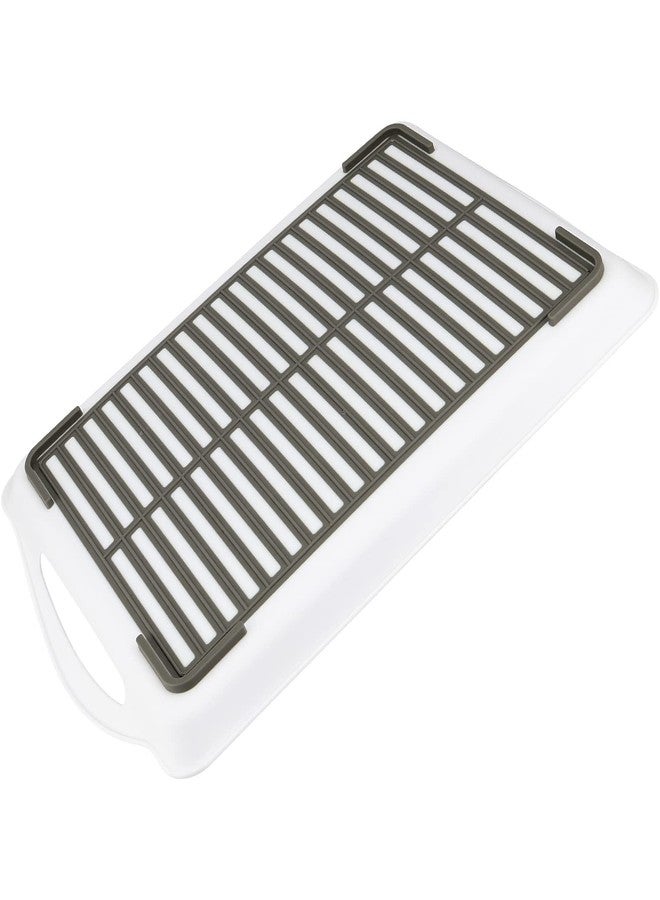 HOIGON 4 Pack 16.5 x 11.4 x 1.6 Inch Anti-Slip Food Serving Tray with Handles, Rectangular Plastic Serving Trays Cafeteria Dinner Trays for Eating On Couch, Bed - Image 3