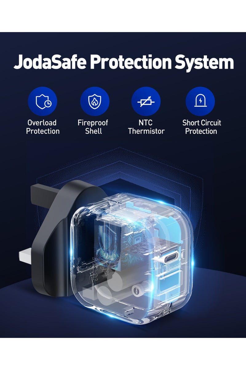 جودا اليابانية شاحن جداري بقوة 30 واط بمنفذ تايب سي - اسود - Image 5