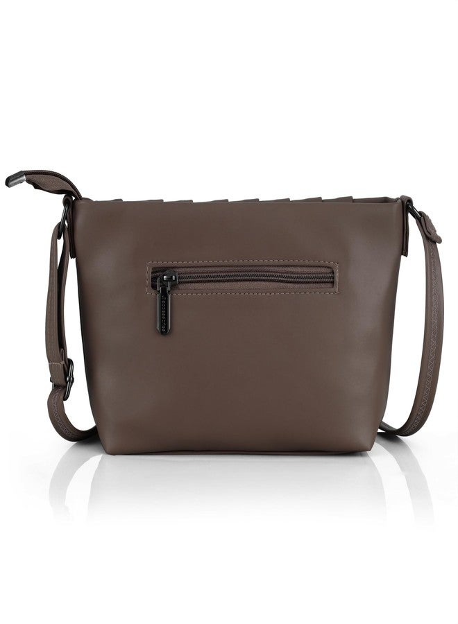 JI ACCESSORIES Quilted Crossbody Sling Bag for Women Soft Padded Design, Adjustable Strap, Compact Everyday Shoulder Purse (COFFEE) - Image 2