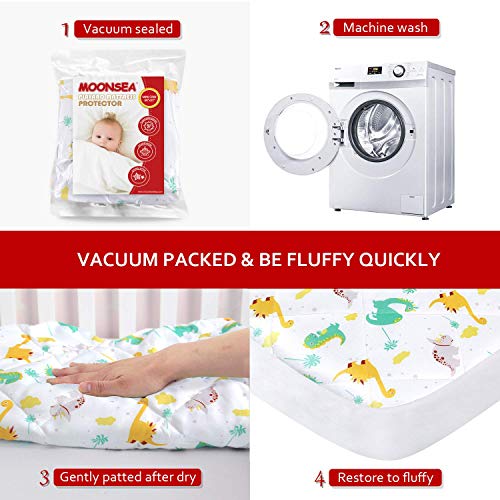 Moonsea Pack and Play Sheets Fitted, Breathable Thick Playard Lovely Print Cover 39"×27"×5" Compatible with Graco Pack n Play, Dinosaur - Image 3