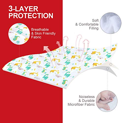 Moonsea Pack and Play Sheets Fitted, Breathable Thick Playard Lovely Print Cover 39"×27"×5" Compatible with Graco Pack n Play, Dinosaur - Image 4