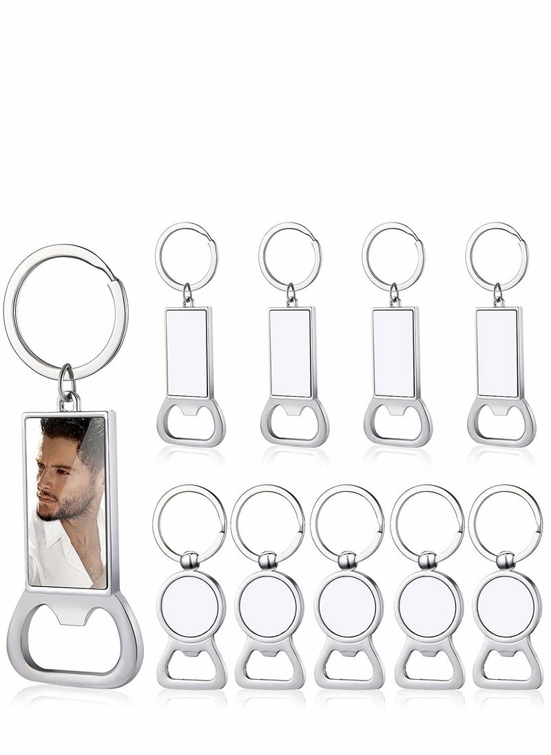 SYOSI Sublimation Blanks Products Keychain Bulk Set Creative Metal Blank Bottle Opener for DIY Arts Crafts Ornament Souvenir 10 Pack  - Image 1