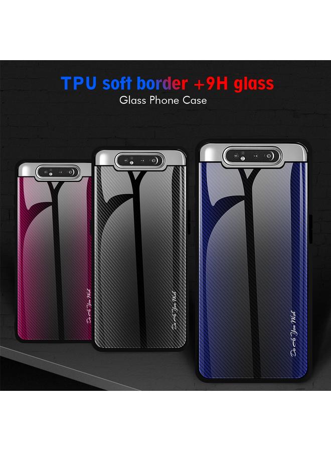 اس-توب جراب لهاتف Galaxy A80 / A90 جراب واقٍ من الزجاج المتدرج الملمس - Image 3