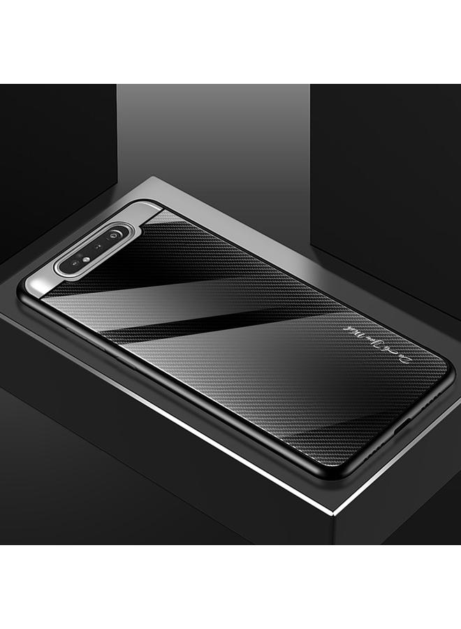 اس-توب جراب لهاتف Galaxy A80 / A90 جراب واقٍ من الزجاج المتدرج الملمس - Image 2