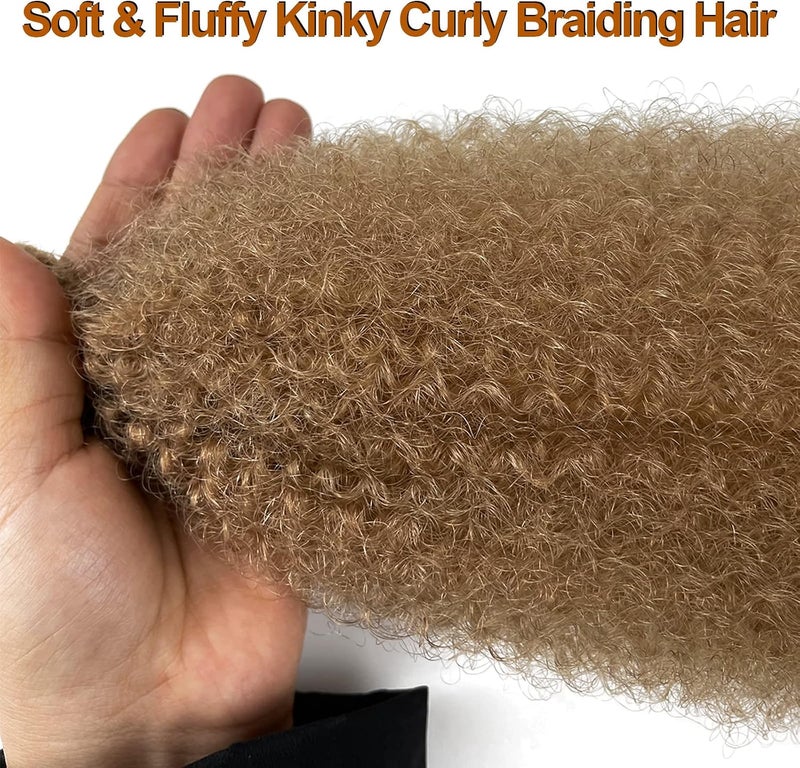 Chicmoi Afro Spring Twist Hair Color 27 Braiding Hair for Butterfly Locs 16 Inch 3 Packs Marley Twist Braiding Hair #27 Golden Brown Cuban Twist Hair Extension for Black Women - Image 3