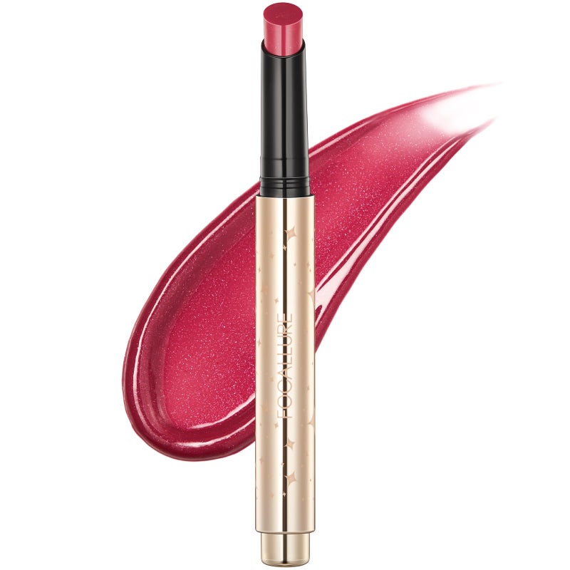 FOCALLURE Shimmer Lipstick,Moisturizing Plumping Lip Gloss,Shimmery Glossy Finish,Hydrating,Long Lasting,Non-Stick Cup Lip Makeup,High Shine for Plumper Looking Lips,Paracosm - Image 1