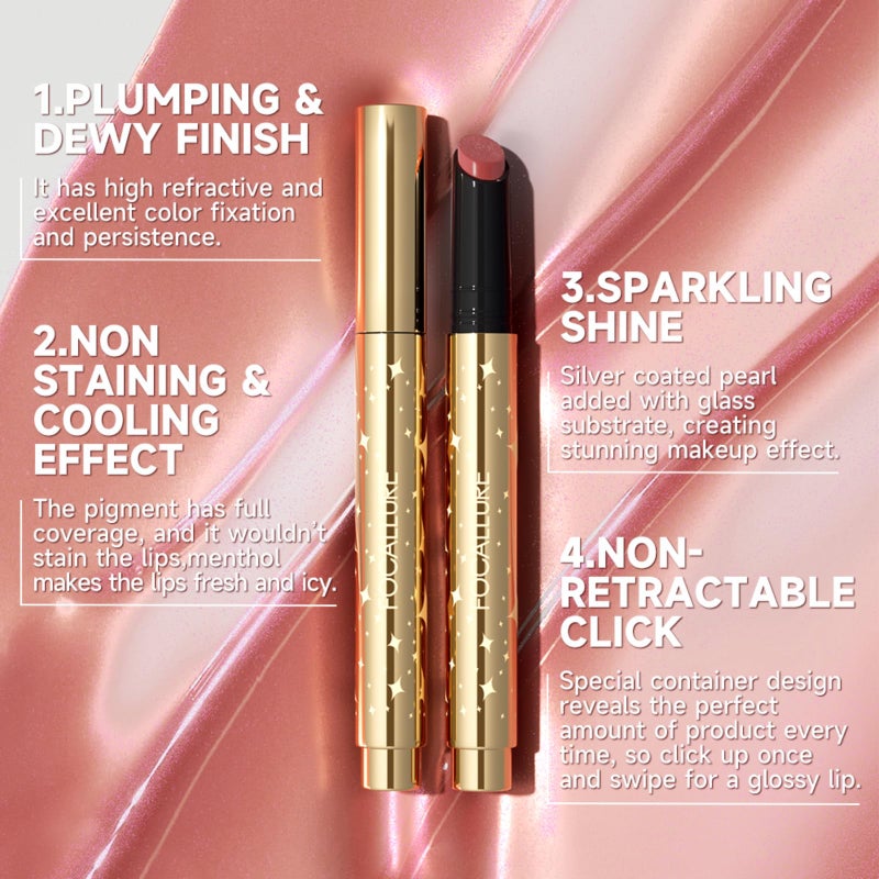 FOCALLURE Shimmer Lipstick,Moisturizing Plumping Lip Gloss,Shimmery Glossy Finish,Hydrating,Long Lasting,Non-Stick Cup Lip Makeup,High Shine for Plumper Looking Lips,Paracosm - Image 5