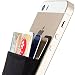Sinjimoru Basic Cell Phone Wallet Stick on Card Holder for Back of Phone Working as Adhesive Stretchy iPhone Wallet Sinji Pouch Basic 2 Black - Image 2