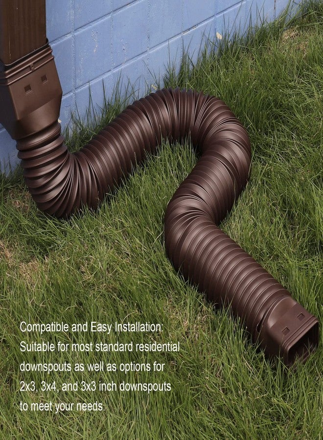 plusgutter Gutter Downspout Extensions Flexible, Drain Downspout Extender,Down Spout Drain Extender, Gutter Connector Rainwater Drainage,Extendable from 2.6ft to 11.3ft(Brown) - Image 5