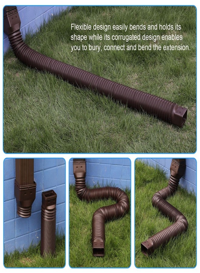 plusgutter Gutter Downspout Extensions Flexible, Drain Downspout Extender,Down Spout Drain Extender, Gutter Connector Rainwater Drainage,Extendable from 2.6ft to 11.3ft(Brown) - Image 4