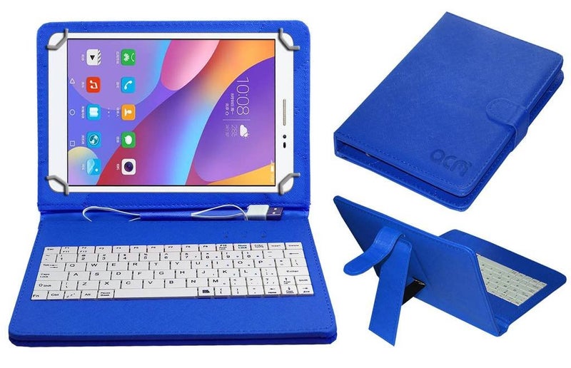ACM USB Keyboard Case Compatible with Honor Pad 2 Tablet Cover Stand Study Gaming Direct Plug & Play - Blue - Image 1