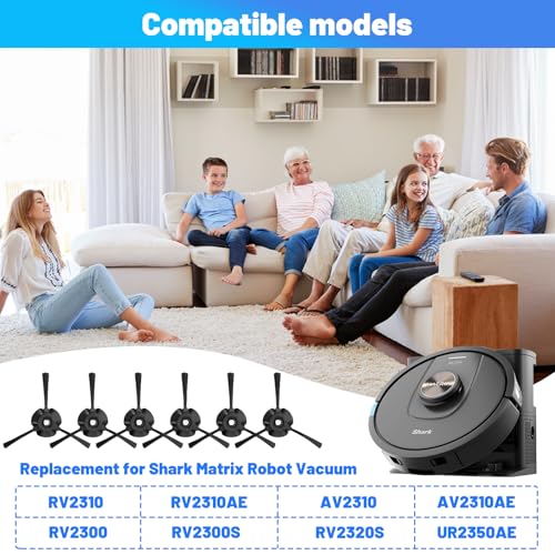 Detetap 6 Pack Side Brushes for Shark Matrix Robot Vacuum Cleaner RV2310, RV2310AE, AV2310, AV2310AE, RV2300, RV2300S, RV2320S, UR2350AE Replacement Parts - Image 2