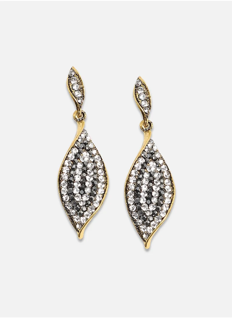 SOHI Contrast Embellished Eye Drop Earrings