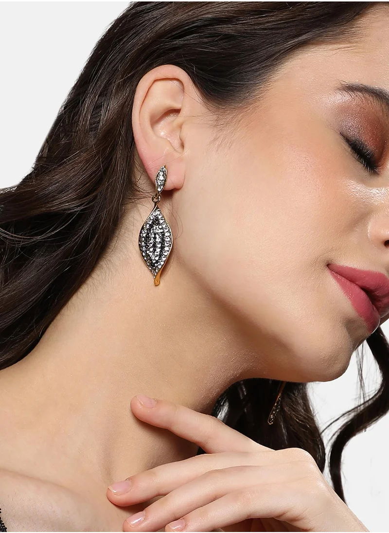 SOHI Contrast Embellished Eye Drop Earrings