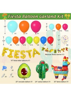 Fiesta Mexican Party Decorations 115Pcs Fiesta Balloon Garland Arch Kit Fiesta Party Banner Cactus Llama Avocado Foil Balloons Cinco De Mayo Taco Coco Baby Shower Birthday Carnival Party Decor - pzsku/Z0250628FA3451ABBC41DZ/45/_/1688194335/5f07e577-29f1-47b5-8f98-e2828d0f23de