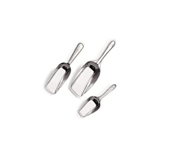 SBAPRIME STAINLESS STEEL ATTA SCOOPSHOVEL KITCHEN SCOOP PACK OF 3