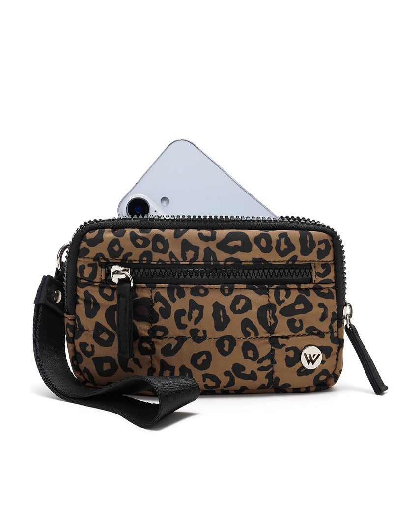 WESTBRONCO Wristlet Wallets for Women Nylon Quilted RFID Wallet with 3 Zipper Purse for Travel Credit Card Holder Phone Organizer - Image 1