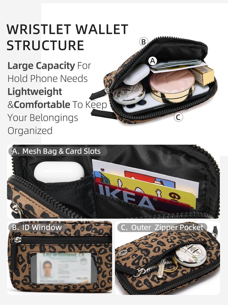 WESTBRONCO Wristlet Wallets for Women Nylon Quilted RFID Wallet with 3 Zipper Purse for Travel Credit Card Holder Phone Organizer - Image 3