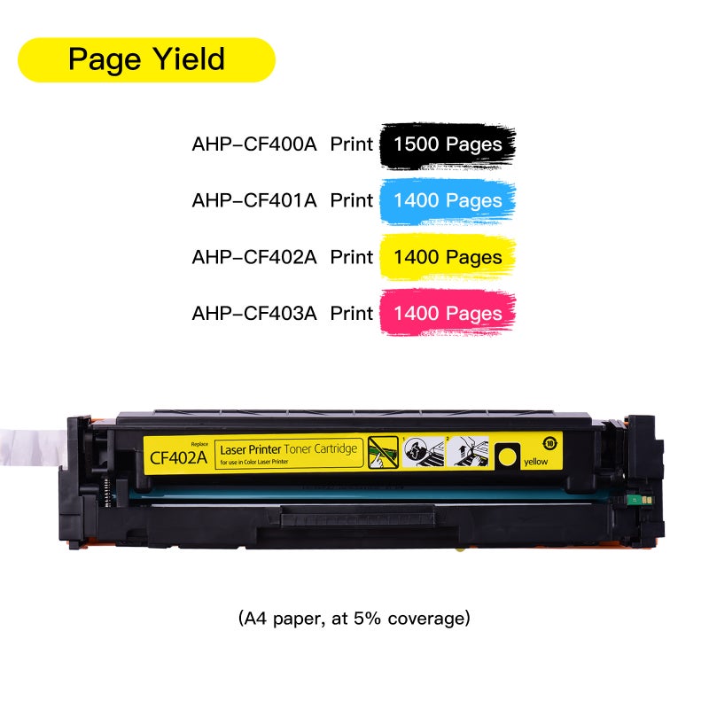حاوية أحبار صبغ متوافقة لاستبدال الحاويات الأصلية، متوافقة مع سلسلة HP Color LaserJet Pro M252/MFP M277 (لون أصفر، عبوة واحدة) - Image 4