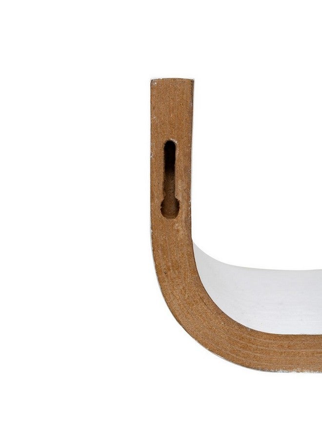 Five Simply Smart Fixy Curved Rectangular Floating Wall Shelf White 80 cm 193636A - Image 3