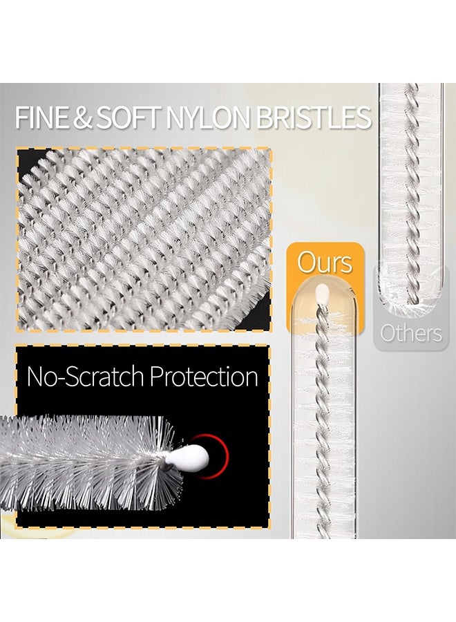Heavy Duty Straw Cleaner Brush - 4 Pack 12.6 Inch Flexible Full-Cover Brushes with Large Handle, Reusable Pipe & Tube Cleaner Set (0.23", 0.31", 0.39", 0.47" Diameters) - Image 5