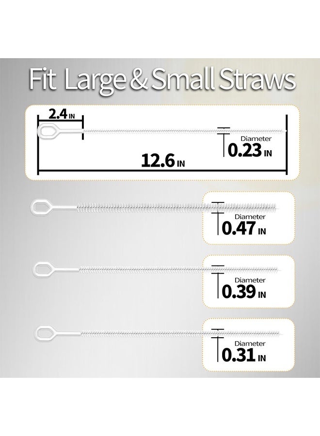 Heavy Duty Straw Cleaner Brush - 4 Pack 12.6 Inch Flexible Full-Cover Brushes with Large Handle, Reusable Pipe & Tube Cleaner Set (0.23", 0.31", 0.39", 0.47" Diameters) - Image 3