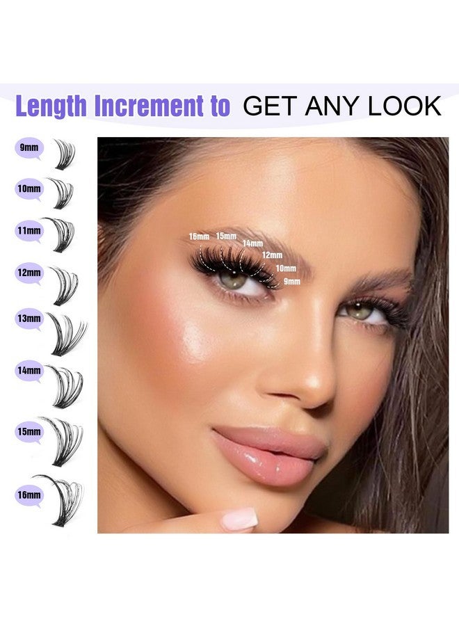 Pawotence Lash Clusters Kit 40D Individual Lashes Extension Kit Diy 280Pcs 9-16Mm Cluster Eyelash Extension Kit With Lash Bond And Seal, Lash Tweezers For Self Use (40D, 0.07D, 9-16Mm, Kit) - Image 4
