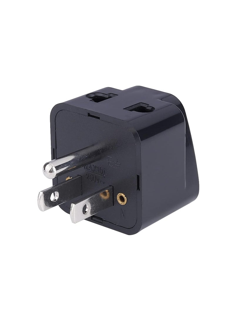 MX MX Universal Travel Adapter Type B India to USA Canada Japan More 2 in 1 Conversion Plug for Home and Official use Black Pack of 5  - Image 3