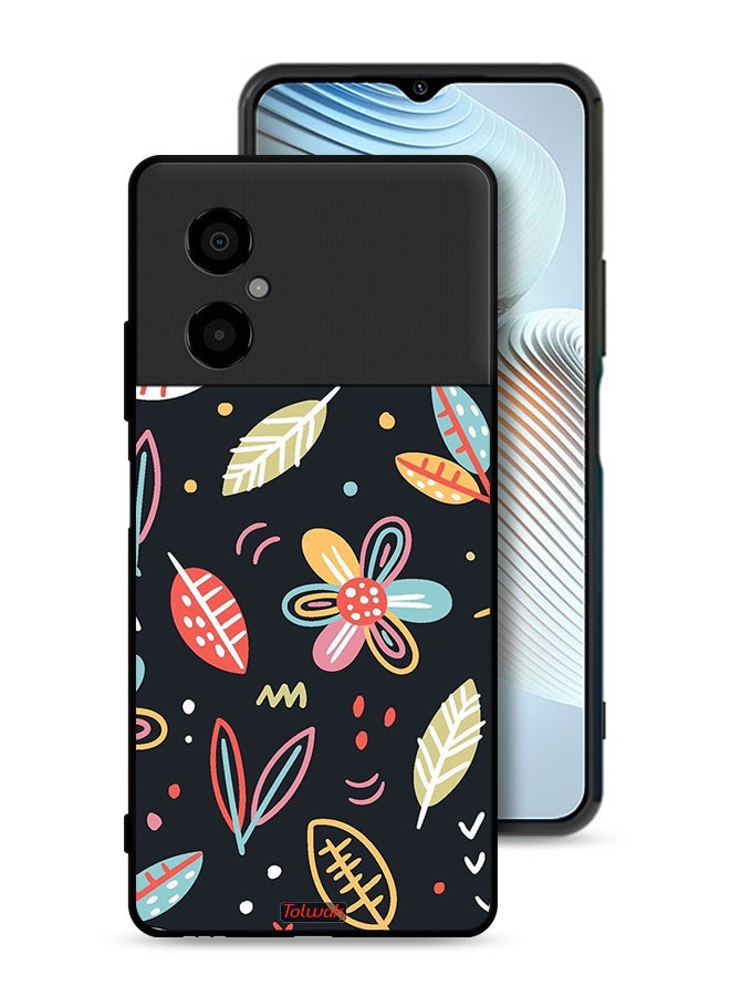 Tolwak Xiaomi Poco M4 5G Protective Case Cover Flowers And Leaves Abstract Art - Image 1