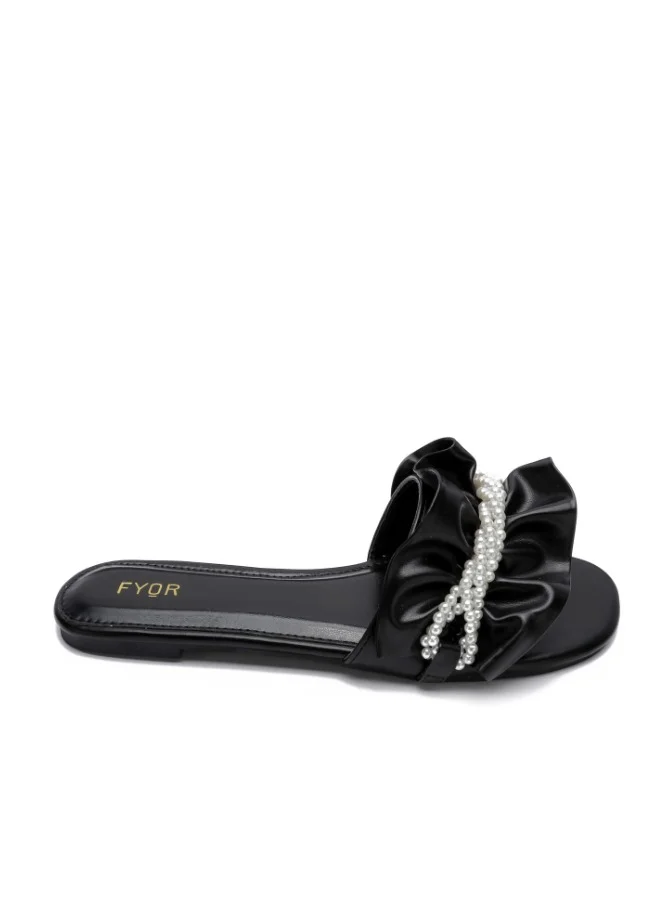 Pearl Detailed Ruched Slide Sandal MY 221
