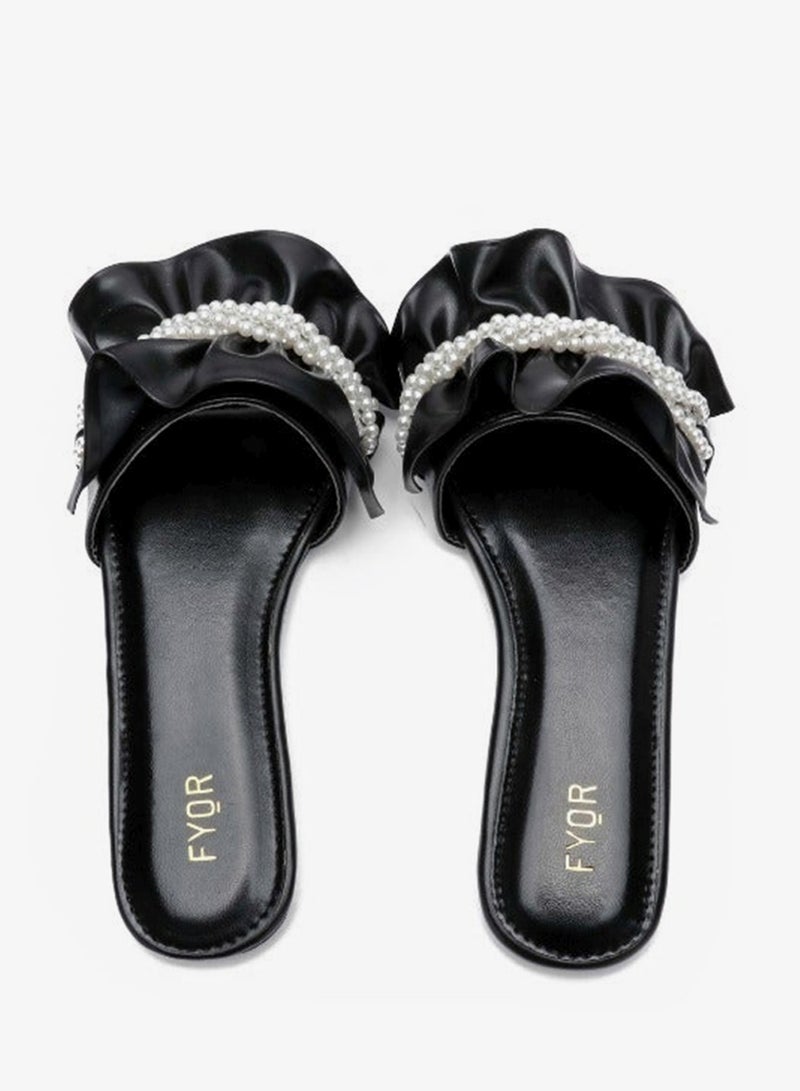 FYOR Pearl Detailed Ruched Slide Sandal MY 221 - Image 4