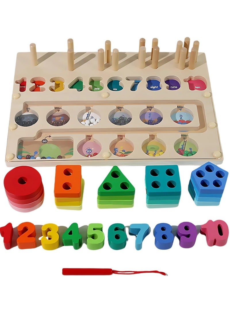 F.A.M.S Magnet Color Ball Game with Numbers and Shapes - Interactive Educational Toy for Kids, Magnetic Pen for Movement, Color Matching, Shape and Number Recognition, Portable Learning Game - Image 2