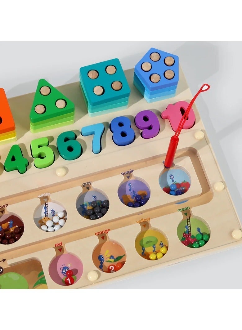F.A.M.S Magnet Color Ball Game with Numbers and Shapes - Interactive Educational Toy for Kids, Magnetic Pen for Movement, Color Matching, Shape and Number Recognition, Portable Learning Game - Image 3