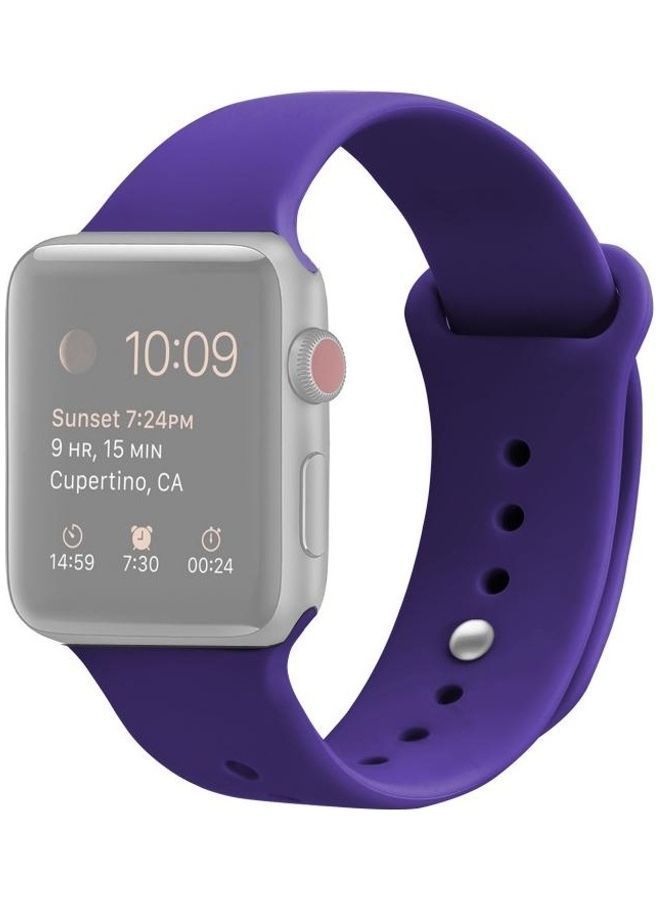 NIBEMINENT Silicone Replacement Watchband For Apple Watch Series 6/SE/5/4 40mm - 3/2/1 38mm Dark Purple - Image 1