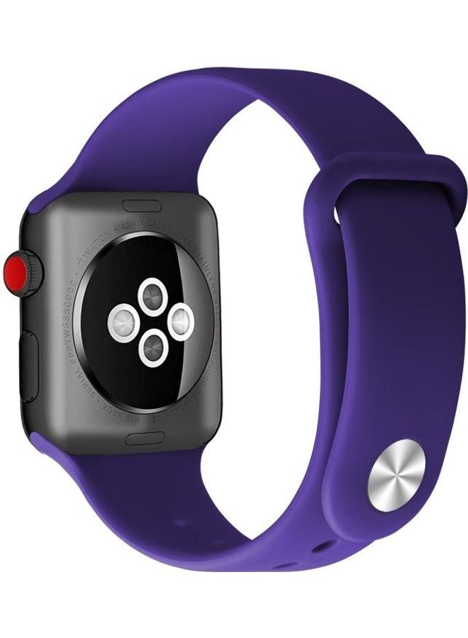 NIBEMINENT Silicone Replacement Watchband For Apple Watch Series 6/SE/5/4 40mm - 3/2/1 38mm Dark Purple - Image 4
