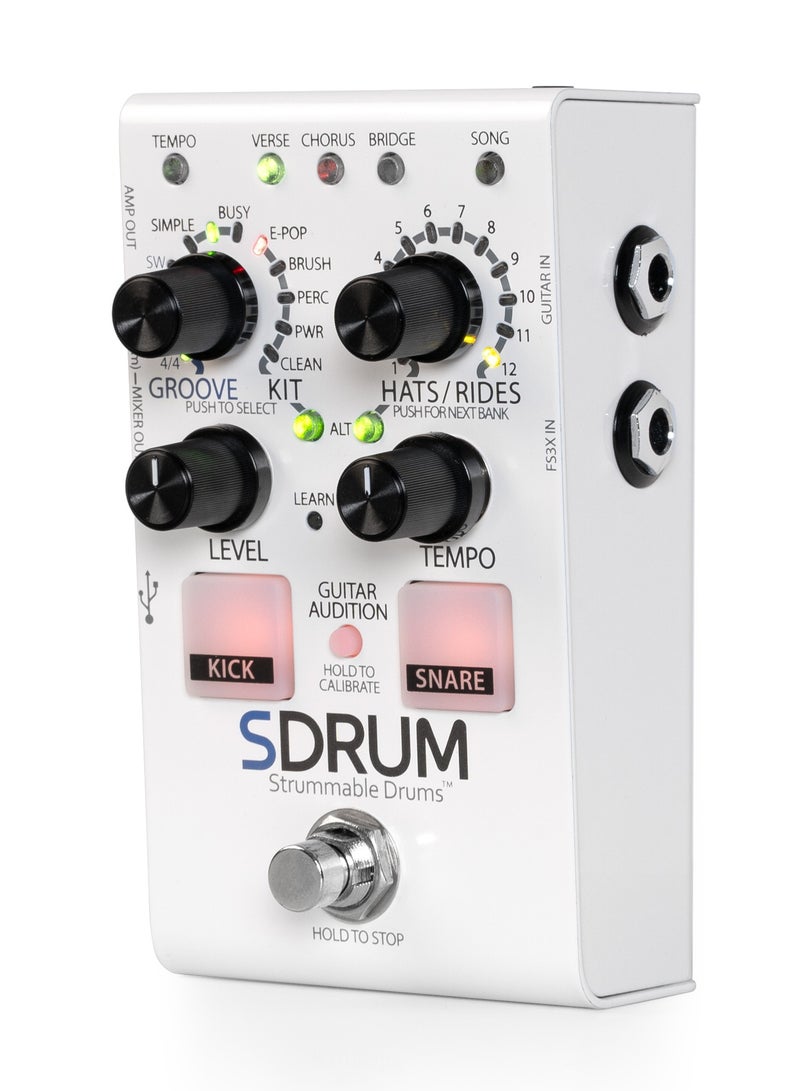 digi-tech DigiTech SDRUM-V-04 – Band Creator Series Strummable Drums Pedal | BeatScratch Technology | 5 Drum Kits | JamSync Support | Studio Quality Samples - Image 2