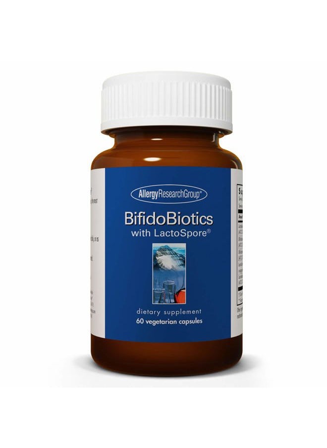 Allergy Research Group - BifidoBiotics - Probiotics for Men & Women, for Digestive Health, Bifidobacterium, Lactobif, Vegetarian Capsules - 60 Count - Image 1