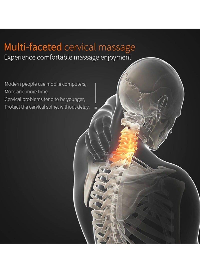 ABJ جهاز تدليك الرقبة والكتف والظهر مع وسادة تدليك كهربائية حرارية رباعية الأبعاد - Image 2
