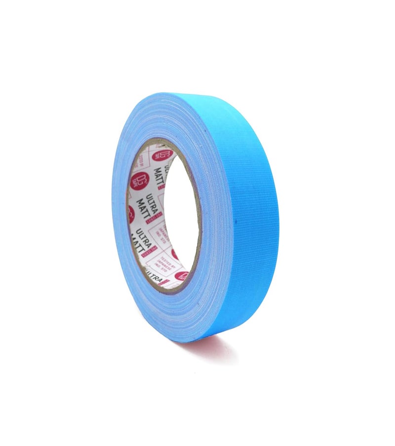 DGTAPE شريط غافر فوسفوري أزرق 1 بوصة × 30 ياردة. سهل التمزق باليد. تشطيب غير لامع بطبقة LDPE. علامة ultraMATT الأمريكية | غير عاكس. UV + نيون أزرق (UMF25/25/BL - 1 بوصة × 30 ياردة) - Image 1