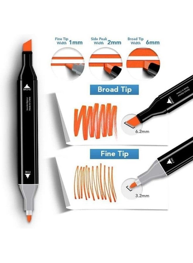 Dravina 80pc Dual Tip Acrylic Markers Set with Tray - Fine & Broad Tips for Drawing, Coloring, Calligraphy | Alcohol-Based, Odorless, Non-Toxic Art Markers for Kids, Adults, Artists & Students - Image 3