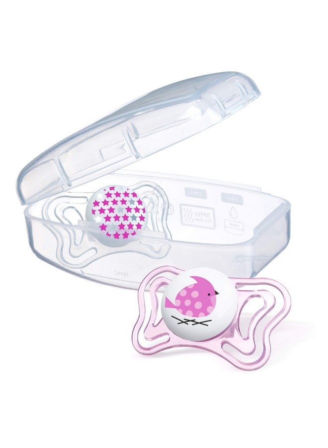 Chicco Chicco PhysioForma Light Day & Night including Glow In Dark Pacifier for Babies 0-6m, Pink, Orthodontic Nipple, BPA-Free, 2-count in Sterilizing Case  - Image 4