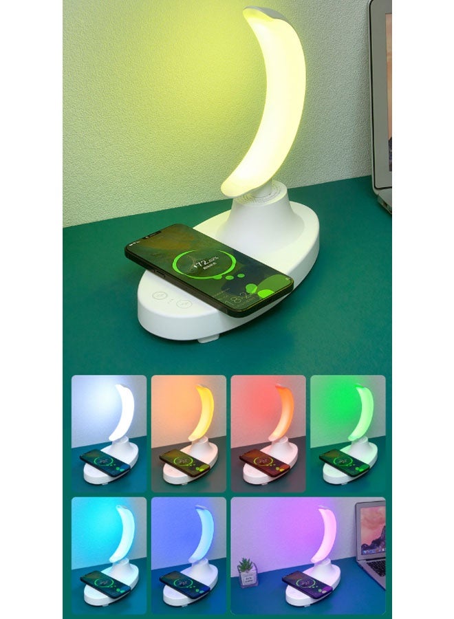 نيوترل مكبر صوت Bluetooth F21 New Creative Moon Lamp يعمل كمصباح ليلي ومكبر صوت، مع إمكانية شحن الهاتف المحمول. يجمع بين تشغيل الموسيقى والتحكم الصوتي الذكي والإضاءة المحيطة في جهاز واحد. يتميز بتصميم مبتكر مناسب لغرف المعيشة والمكاتب وغرف النوم وغيرها. (أزرق) - Image 3