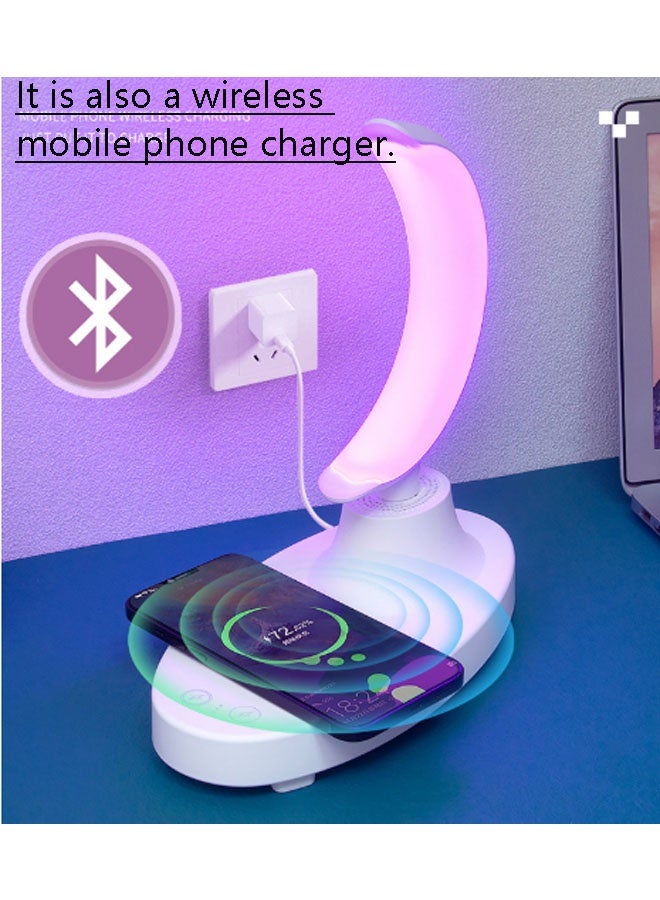 نيوترل مكبر صوت Bluetooth F21 New Creative Moon Lamp يعمل كمصباح ليلي ومكبر صوت، مع إمكانية شحن الهاتف المحمول. يجمع بين تشغيل الموسيقى والتحكم الصوتي الذكي والإضاءة المحيطة في جهاز واحد. يتميز بتصميم مبتكر مناسب لغرف المعيشة والمكاتب وغرف النوم وغيرها. (أزرق) - Image 5