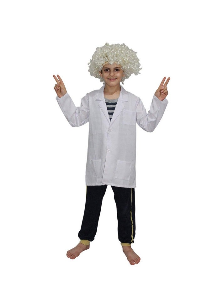 Kaku Fancy Dresses Albert Einstein Costume/Scientist Costume -White, 7-8 Years, For Boys - Image 1