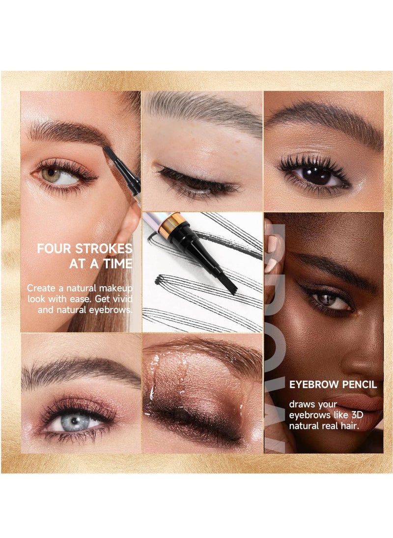 Excefore - Eyebrow Pencil, Micro blade pen for eyebrows, Water Resistant, Creates Natural Looking Brows Effortlessly, Smudge Proof Fine Stroke Microblading Pencil Eyebrow Pencil, Black - Image 1