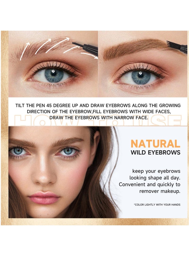 Excefore - Eyebrow Pencil, Micro blade pen for eyebrows, Water Resistant, Creates Natural Looking Brows Effortlessly, Smudge Proof Fine Stroke Microblading Pencil Eyebrow Pencil, Black - Image 1