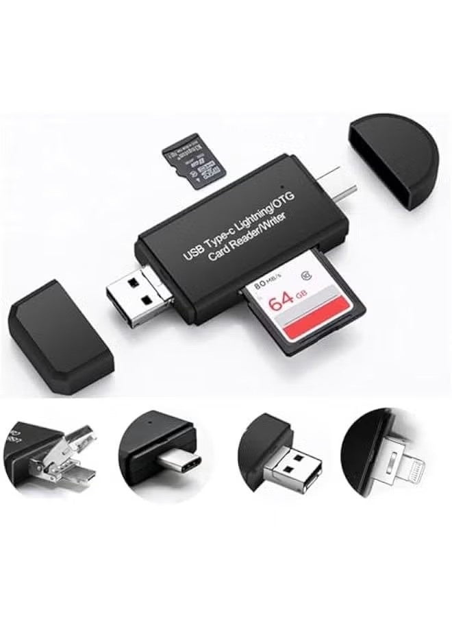 SD Card Reader, 4in1 USB C to Micro SD Card Adapter USB3.0 Dual Slots,Memory Card Reader for SDMicro SDSDHCSDXCMMC,Suitable for most uters and phs on the market